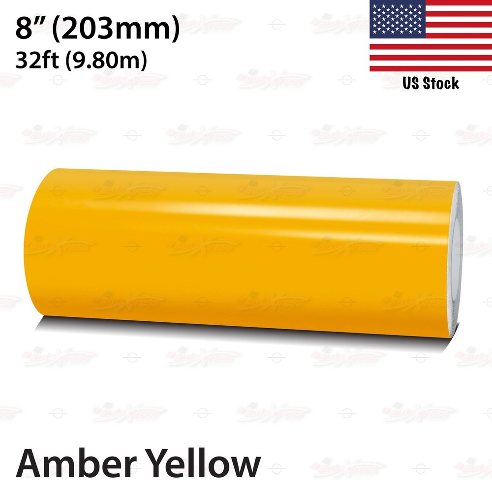 8″ Roll Vinyl Pinstriping Pin Stripe Line Tape Decal Sticker 203mm AMBER YELLOW