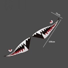 2pc 59″ Shark Mouth Tooth Stickers Vinyl Exterior Decal For Car Side Door Fender