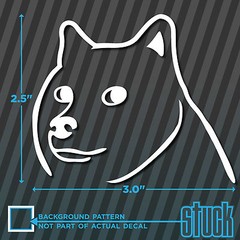 Doge Head – Small 3″ x 2.5″ – vinyl decal sticker bumper meme much wow shabe
