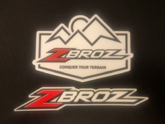 Zbroz RACING PRODUCTS CUSTOM BLACK WHITE RED 2PC STICKER SET