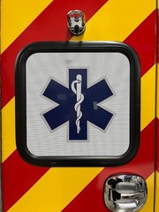 Ambulance Rear Window Perforated Decals Pair 16.25″ Star of Life Window Perf