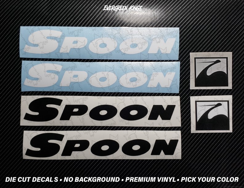SPOON Sports 4pcs – WHITE OR BLACK – Civic EK9 EG EF S2K NSX Sticker Vinyl JDM