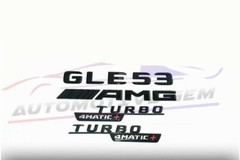 GLE53 COUPE AMG TURBO 4MATIC+ Rear Emblem glossy Black Badge Set for Mercedes