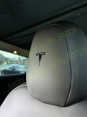 (4pcs) Black “T” Headrest Dashboard badge sticker decal ForTesla