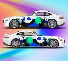 Art Deco Style car Decal; Universal Decal For Both Sides Of Car; Universal Fit