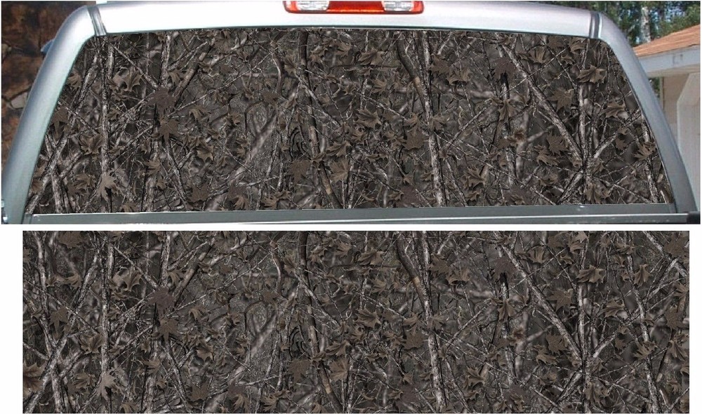 Woodland ghost camouflage hunting rear window view thru graphic decal wrap