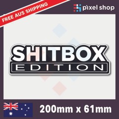 2x Shitbox Edition Sticker 200mm ute 4×4 window bumper funny car decal