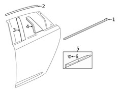 Genuine GM Rear Driver Side Door Window Frame Rear Applique 84261835