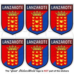 LANZAROTE Shield Canary Islands Spain 40mm (1.6″) Vinyl Stickers Decals x6