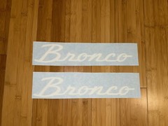 Bronco Heritage White 8” Vinyl Sticker Decal (Set Of 2) Old school Script