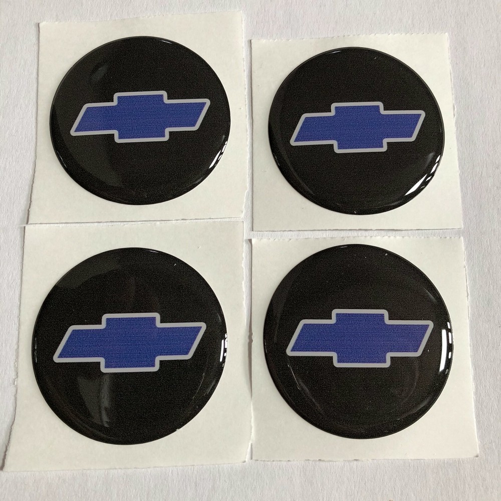 Chevrolet Blue Bowtie Center Wheel Emblem 2” Round Vinyl set 4 Chevy Bowtie