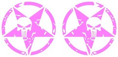 Jeep US Army Star Punisher Skull L and R Vinyl Decal Multiple Colors and Sizes