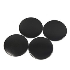 4Pcs Black Aluminium Alloy 65mm Dia Car Wheel Center Hub Cap Emblem Sticker