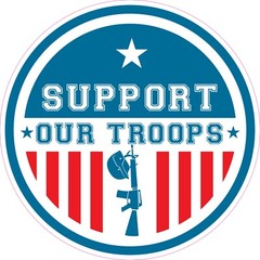 Support Our Troops Circle Vinyl Bumper Sticker Window Decal Multiple Sizes