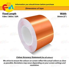 CHROME BURNT-ORANGE 2″ PIN STRIPE Car Model Motorcycle TAPE Vinyl Sticker 50mm