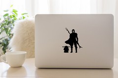 Mando and Grogu Silhouette Vinyl Decal Sticker Baby Yoda Car Truck Window
