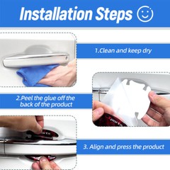 8PCS Car Door Handle Bowl Stickers Protector Covers Anti-Scratch Accessories