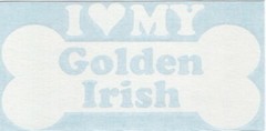 I Heart Love My Golden Irish – Mixed Dog Bone Car Vinyl Decal Sticker 13446