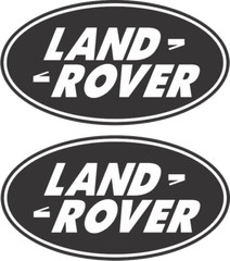2 LAND ROVER decals Black & White