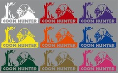 Coon Dog Hunter Hunting Raccoon Treeing Window Laptop Vinyl Decal Sticker