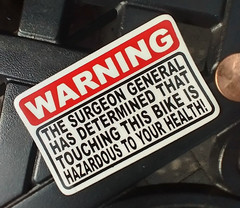 Funny Motorcycle Warning Sticker Touching This Bike Hazardous Decal Anti Theft