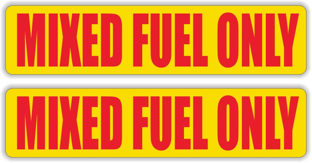 MIXED FUEL ONLY Vinyl Stickers | Tank Decals Labels Gas Fuel Motorcycle 2 Cycle