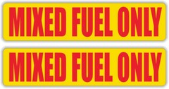 MIXED FUEL ONLY Vinyl Stickers | Tank Decals Labels Gas Fuel Motorcycle 2 Cycle