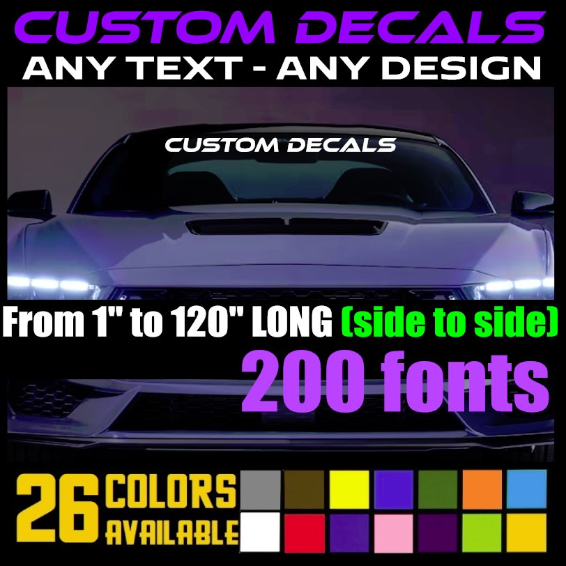Custom Decal ANY TEXT Decal Sticker for Cars, Trucks, Bikes, SUV (8)