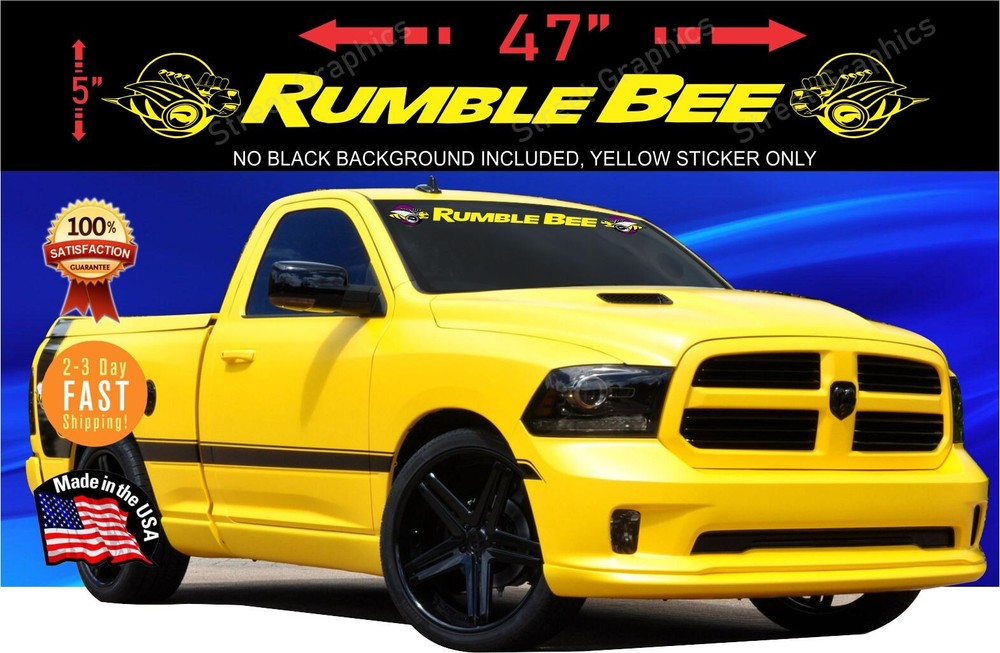 RUMBLE BEE PICKUP WINDSHIELD Vinyl Decal Stickers graphics