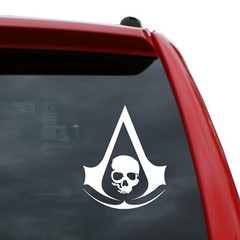 Assassin’s Creed – Black Flag Logo Vinyl Decal | Color: White | 5″ tall