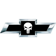 CJ 2 White Skull US Universal Chevy Silverado Vinyl Sheets Emblem Overlay /1156