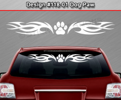 118-01 DOG PAW PRINT Windshield Decal Window Sticker Vinyl Banner Dog Lover Car
