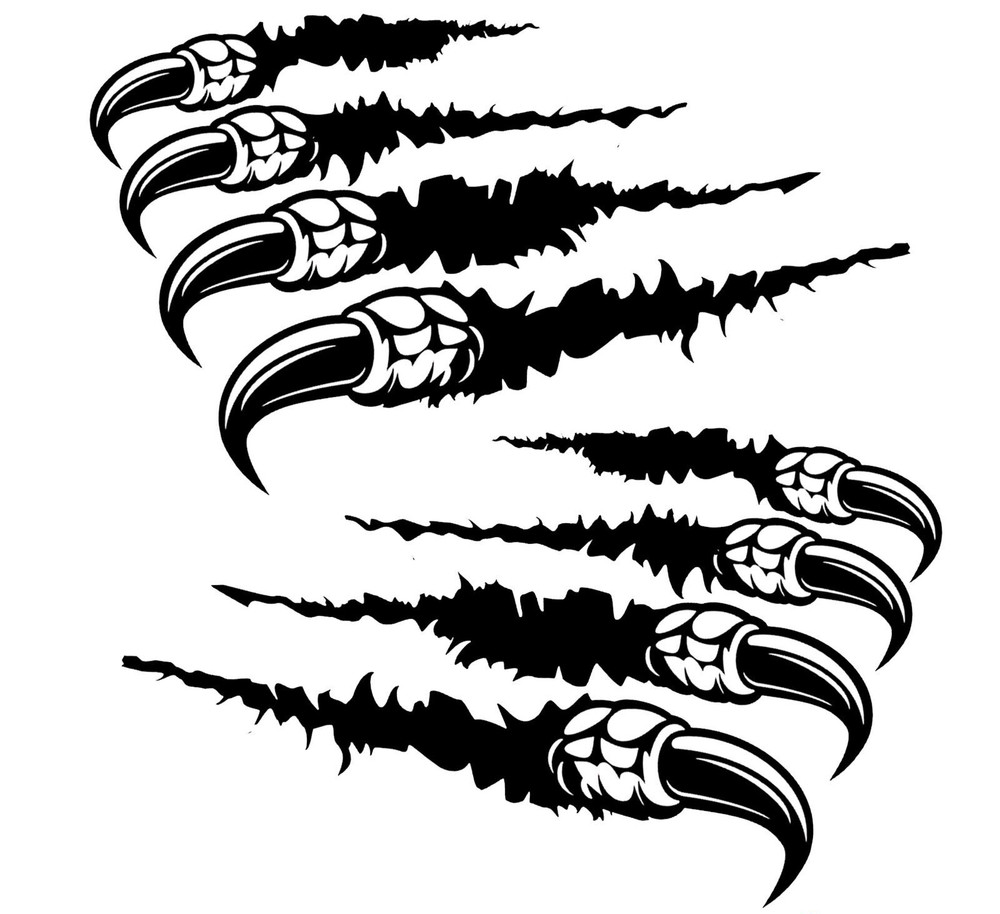 Two 6″ Monster Claws Vinyl Decal Car Truck RV Window Wall Mirror Camper