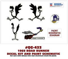 XP QG-433 1968 PLYMOUTH ROAD RUNNER – MULTI DECAL SET & PAINT SCHEMATIC – 6 pcs