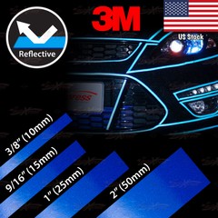 3/8″ 9/16″ 1″ 2″ REFLECTIVE Self Adhesive PinStripe Vinyl 3M Tape Stickers BLUE