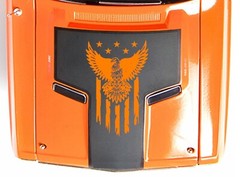 EAGLE American Flag Hood Door Vinyl Decal Racing Stripes (Fits CHALLENGER)