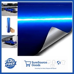 1ft x 5ft Dark Blue Vinyl Car Wrap with Satin Metallic Finish for DIY Projects