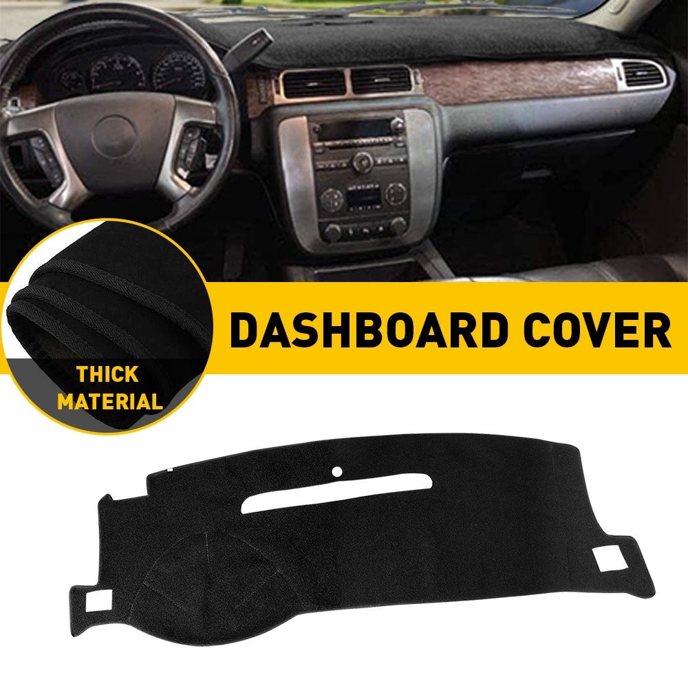 1/2Set Black Pad Mat Dash Dashboard Cover For 2007-2014 Chevy Tahoe/Suburban/Ava