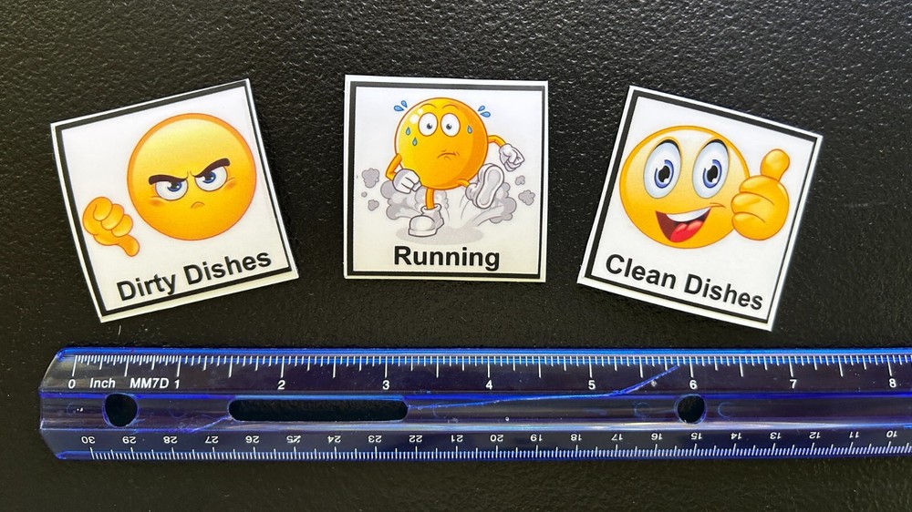 Dishwasher Status Magnet Decal Set