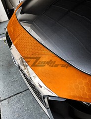 Honeycomb Carbon Fiber Satin Orange Hex Auto Car Sticker Decal Vinyl Wrap Sheet