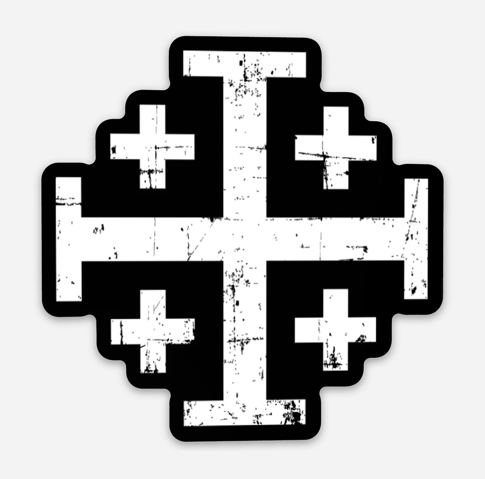 Jerusalem Cross Die Cut Window Decal Sticker For Truck Or Jeep