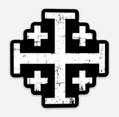 Jerusalem Cross Die Cut Window Decal Sticker For Truck Or Jeep