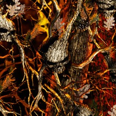Human Skull Blaze MATTE Rocker Wrap Truck Wrap Skull Camouflage #04 26′ 6 Panel