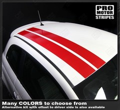 Fiat 500 2007-2015 Over-the-top Offset Double Stripes Decals (Choose Color)