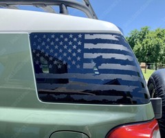 USA PRECUT Distressed Window Flags to fit Toyota FJ Cruiser 2007-2014