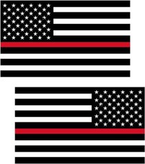 2 – 3″ Thin RED Line American BLACK WHITE Flag Decal USA Firefighter Sticker RL