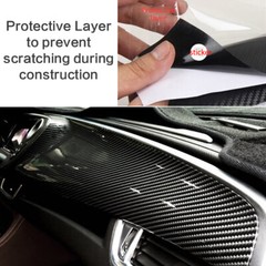 6D Car Auto Accessories Car Interior Wrap Sticker Carbon Fiber Glossy Vinyl Film