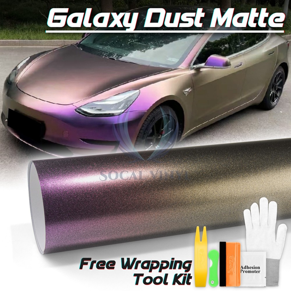 Galaxy Dust Matte Purple Bronze Metallic Sticker Decal Vinyl Wrap Sheet Film DIY