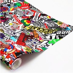 Car Body Sticker Trim JDM Panda Cartoon Graffiti Bomb Vinyl Wrap Sheet DIY Decal