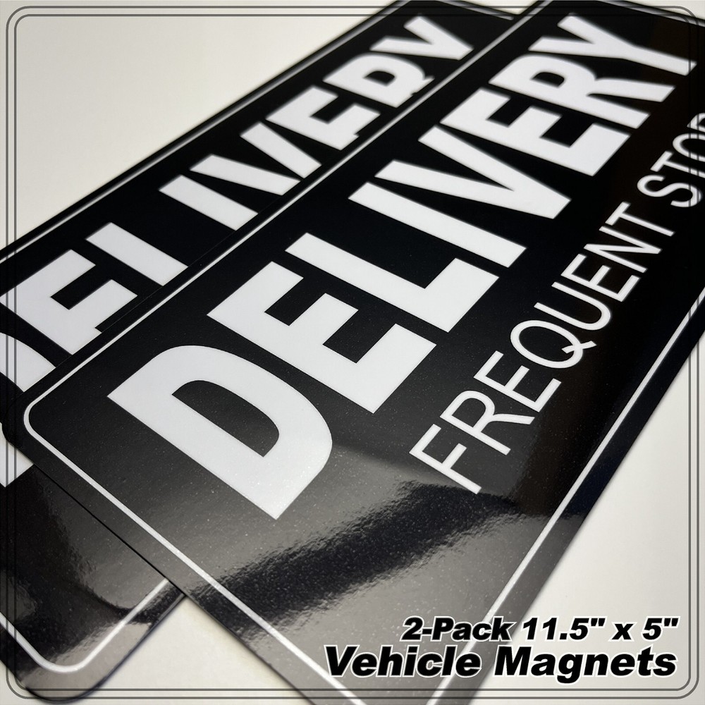 2-Pack Car Magnets for Gig Delivery Drivers 11.5″ x 5″ FREE SHIPPING!